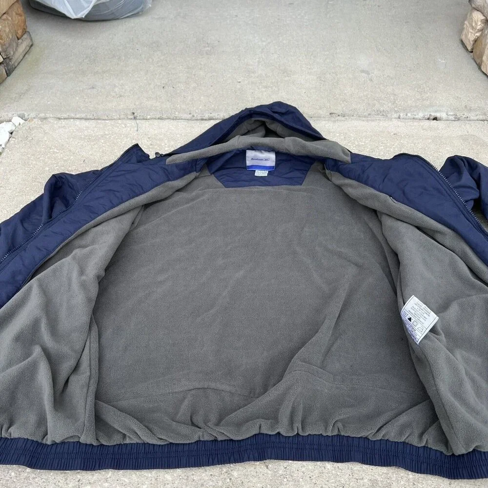 Vintage‎ Reebok Football Jacket NE Patriots NFL Zip Up Hooded Adult Size XL